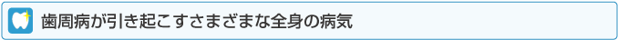 歯周病が引き起こす様々な全身の病気